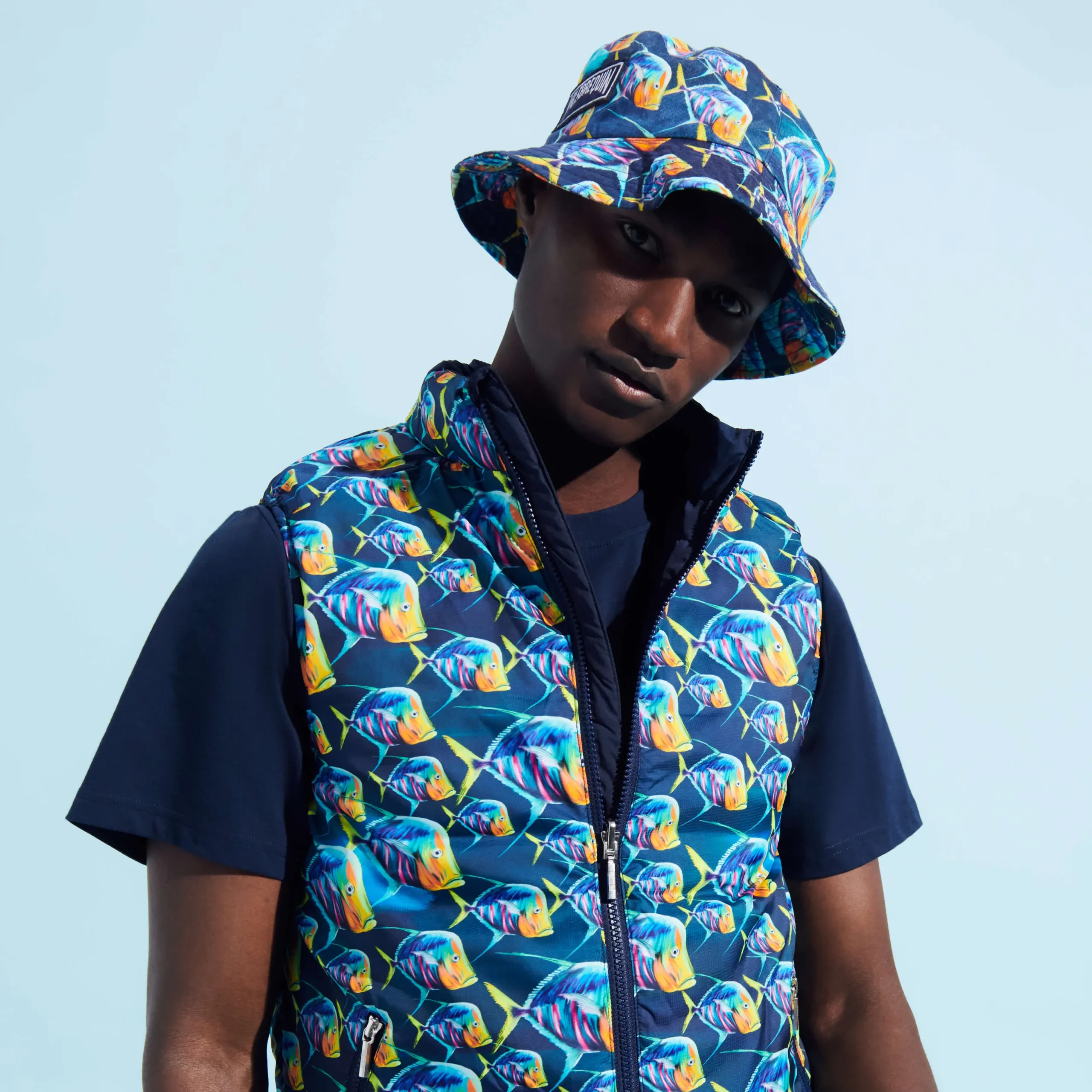 Online Vilebrequin Unisex Reversible Jacket Piranhas Navy/Blue