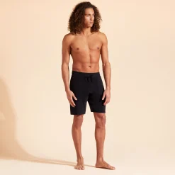 Best Vilebrequin Unisex Terry Bermuda Solid Black/Black