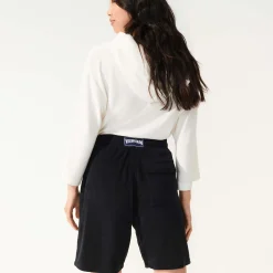 Best Vilebrequin Unisex Terry Bermuda Solid Black/Black