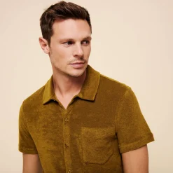 Flash Sale Vilebrequin Unisex Terry Bowling Shirt Solid Bark/Beige