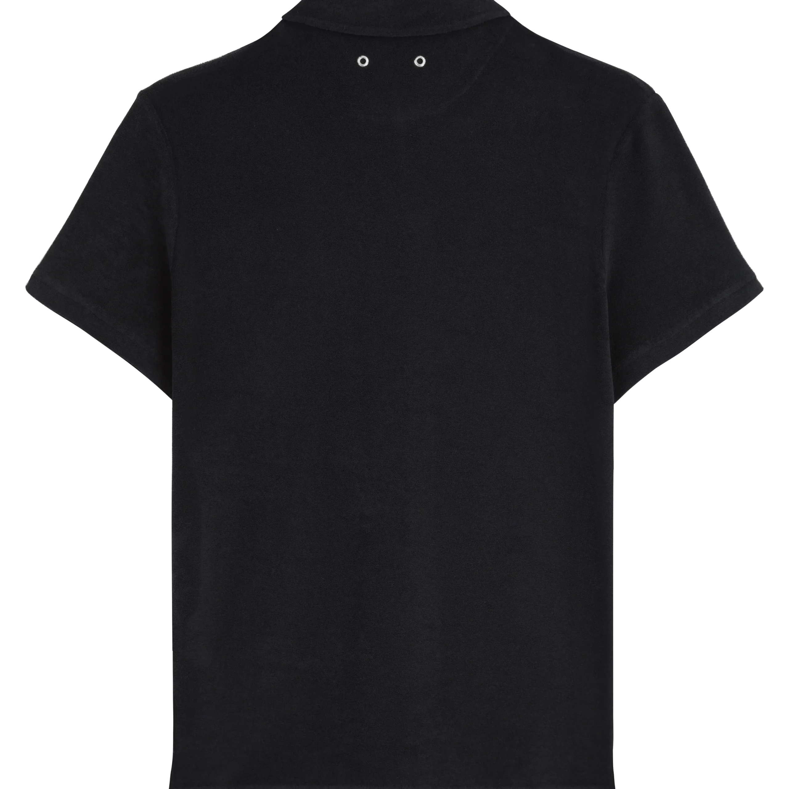 Outlet Vilebrequin Unisex Terry Bowling Shirt Solid Black/Black