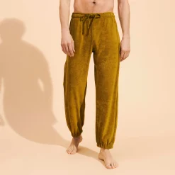 Clearance Vilebrequin Unisex Terry Pants Solid Bark/Beige