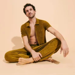 Clearance Vilebrequin Unisex Terry Pants Solid Bark/Beige