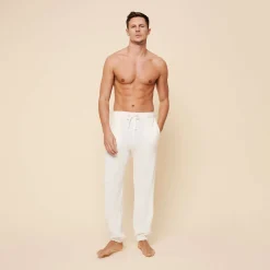 Shop Vilebrequin Unisex Terry Pants Solid Chalk/Beige