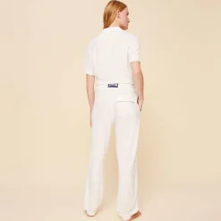 Shop Vilebrequin Unisex Terry Pants Solid Chalk/Beige