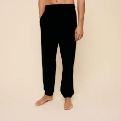 Shop Vilebrequin Unisex Terry Pants Solid Black/Black