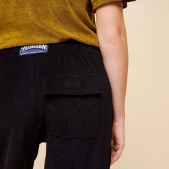 Shop Vilebrequin Unisex Terry Pants Solid Black/Black