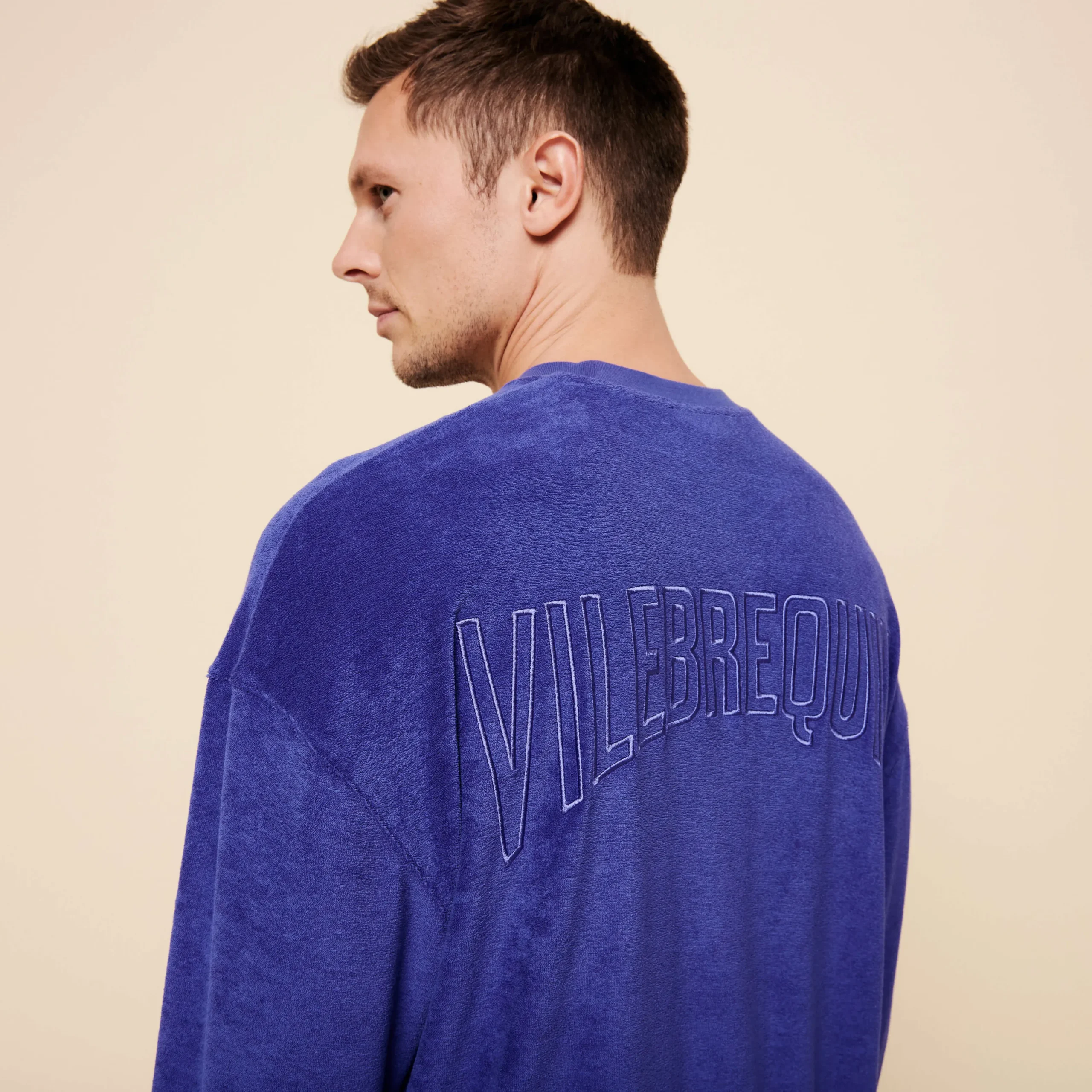 Outlet Vilebrequin Unisex Terry Sweatshirt Solid Purple Blue/Blue