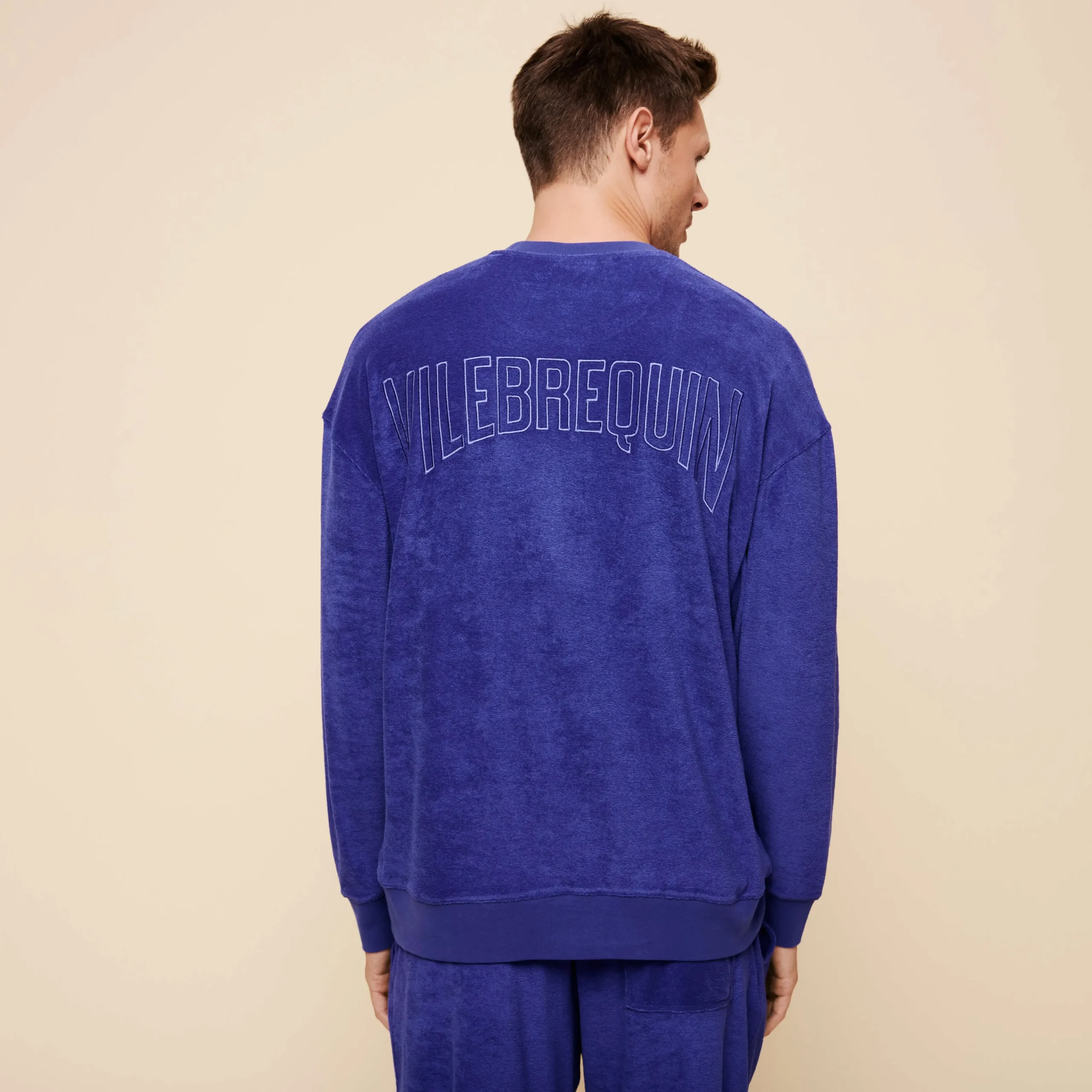 Outlet Vilebrequin Unisex Terry Sweatshirt Solid Purple Blue/Blue
