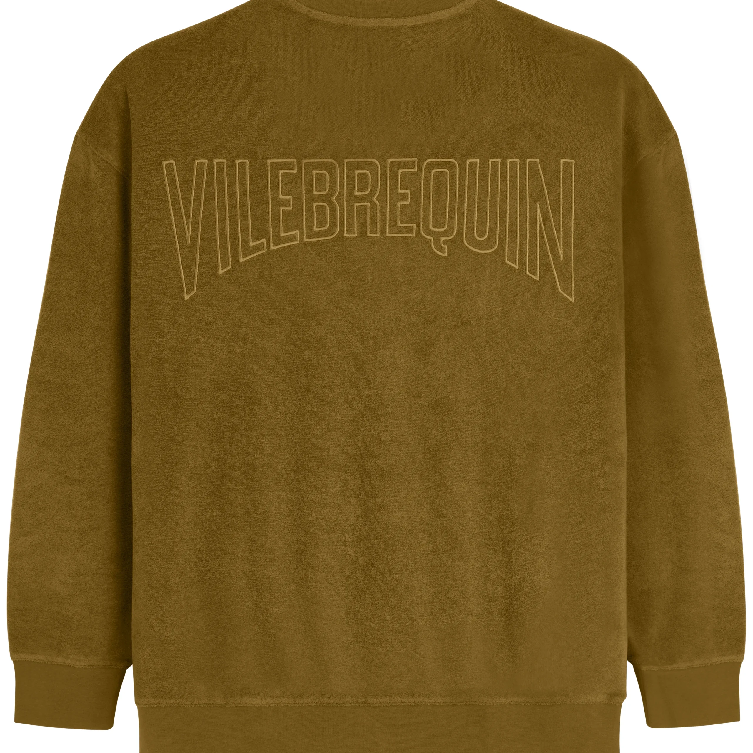 New Vilebrequin Unisex Terry Sweatshirt Solid Bark/Beige