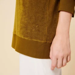 New Vilebrequin Unisex Terry Sweatshirt Solid Bark/Beige