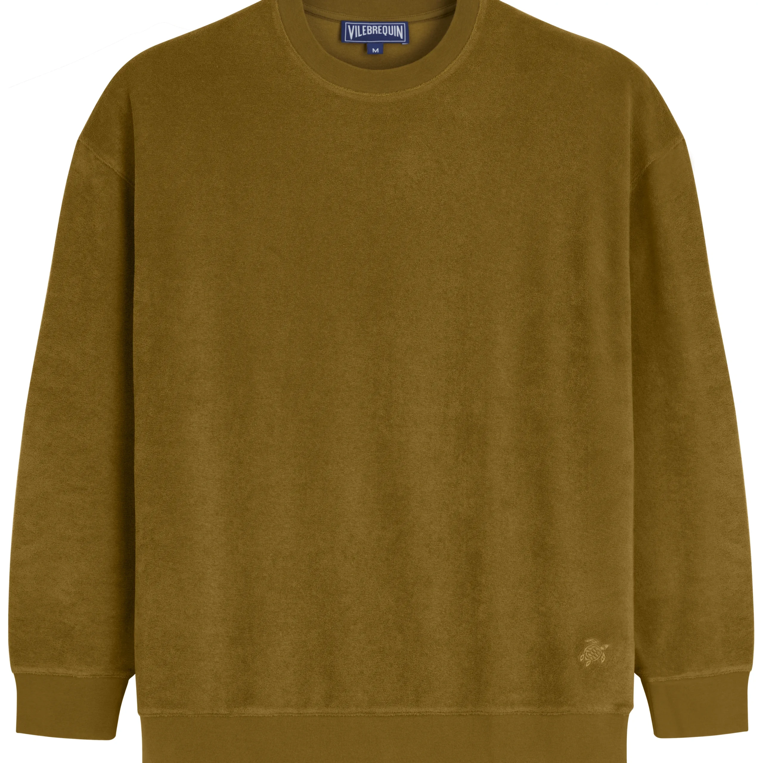 New Vilebrequin Unisex Terry Sweatshirt Solid Bark/Beige