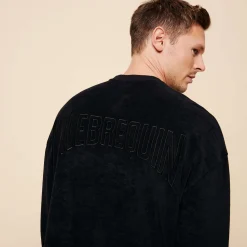 Best Vilebrequin Unisex Terry Sweatshirt Solid Black/Black