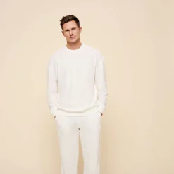 Shop Vilebrequin Unisex Terry Sweatshirt Solid Chalk/Beige
