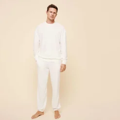Shop Vilebrequin Unisex Terry Sweatshirt Solid Chalk/Beige