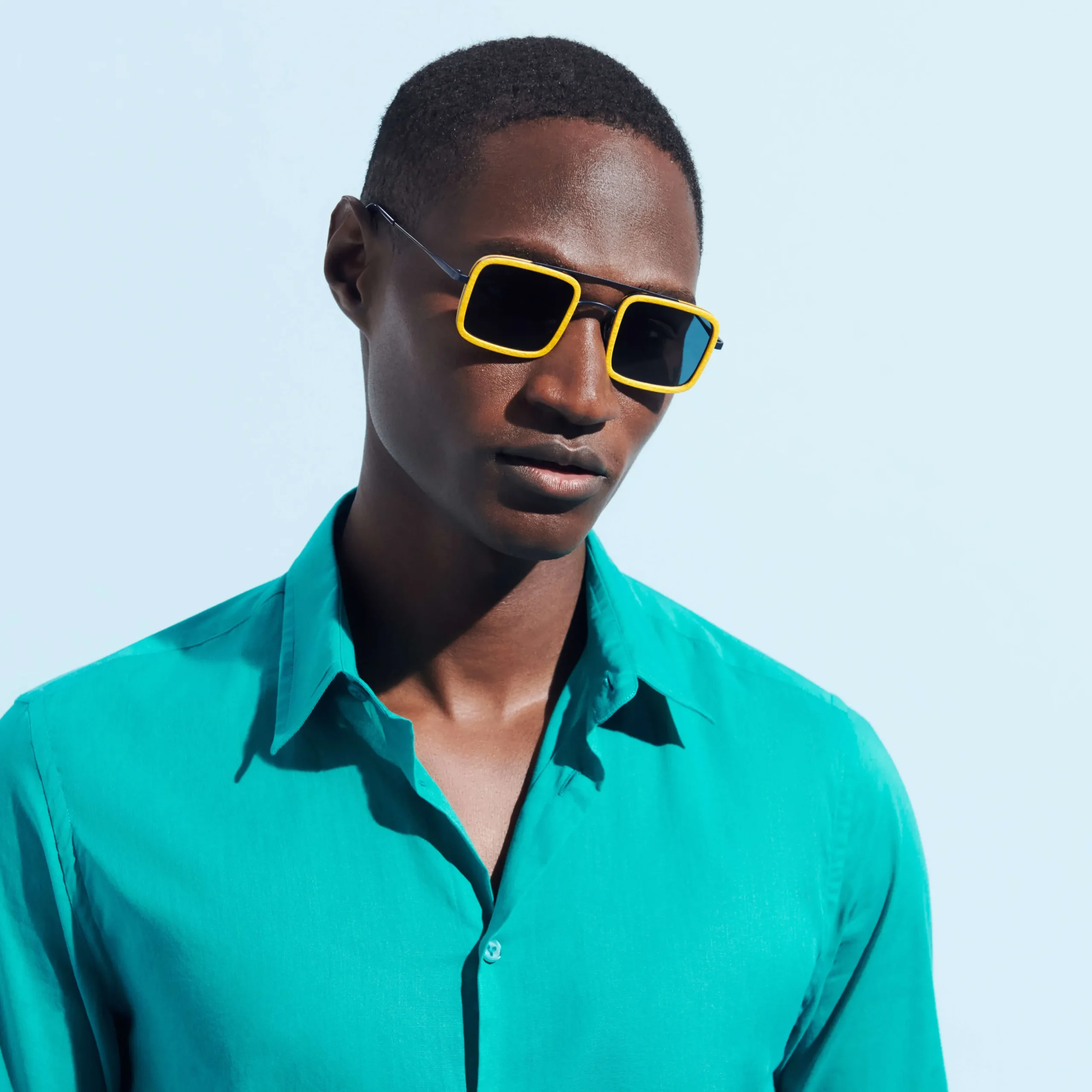 Shop Vilebrequin White Tulipwood Women And Men Sunglasses - Vbq X Shelter Sunflower/Yellow