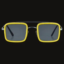 Shop Vilebrequin White Tulipwood Women And Men Sunglasses - Vbq X Shelter Sunflower/Yellow
