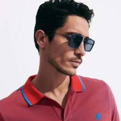 Clearance Vilebrequin White Tulipwood Women And Men Sunglasses - Vbq X Shelter Navy/Blue
