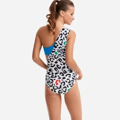 Online Vilebrequin Women Asymmetrical One Piece Swimsuit Leopard Bandeau - X Jcc+ - Limited Edition White/White