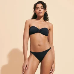 Sale Vilebrequin Women Bandeau Bikini Top Solid Black/Black