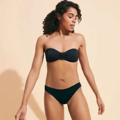 Hot Vilebrequin Women Bikini Bottom Midi Brief Solid Black/Black