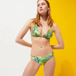Clearance Vilebrequin Women Bikini Bottom Midi Brief Bikini Jungle Rousseau Ginger/Green