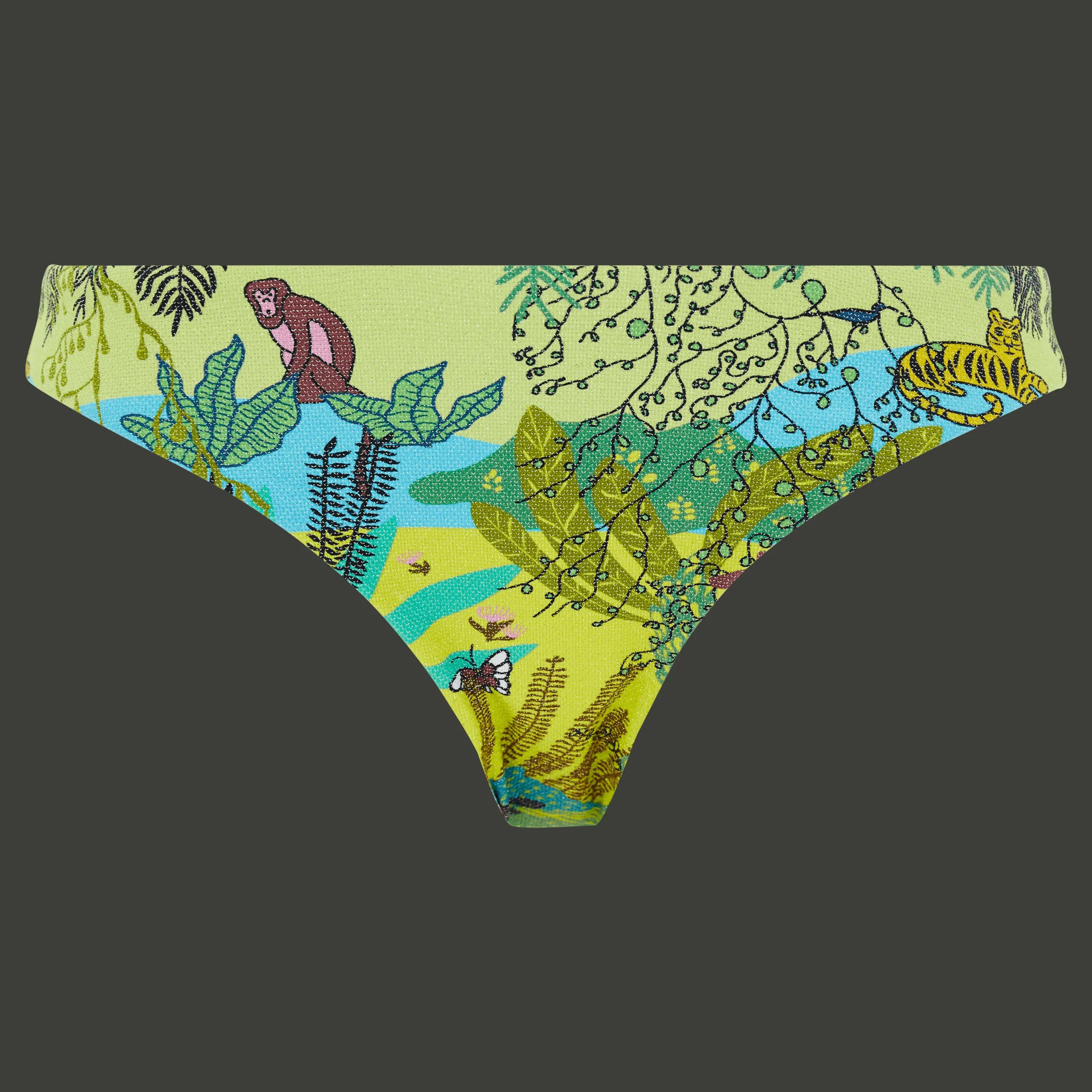 Clearance Vilebrequin Women Bikini Bottom Midi Brief Bikini Jungle Rousseau Ginger/Green