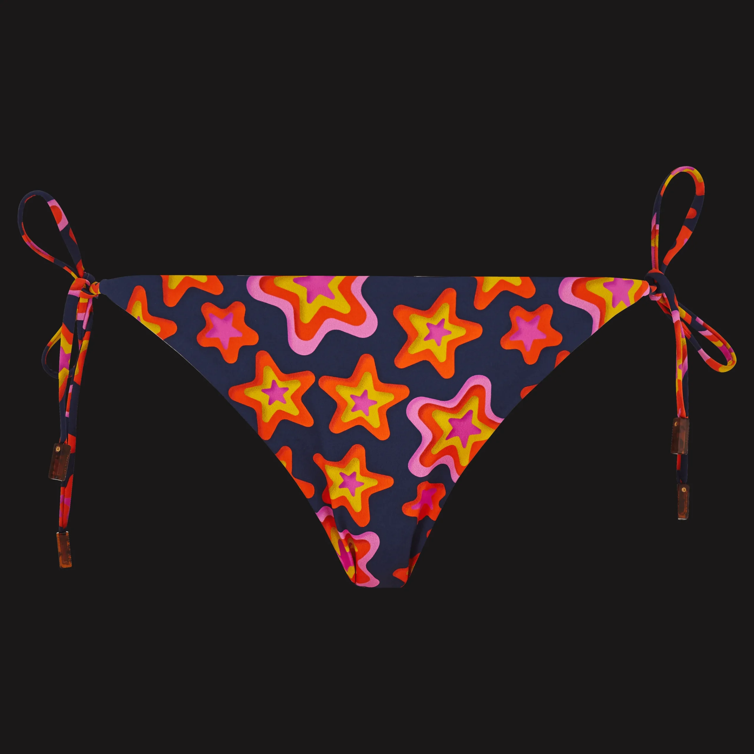 Hot Vilebrequin Women Bikini Bottom Mini Brief To Be Tied Stars Gift Navy/Blue