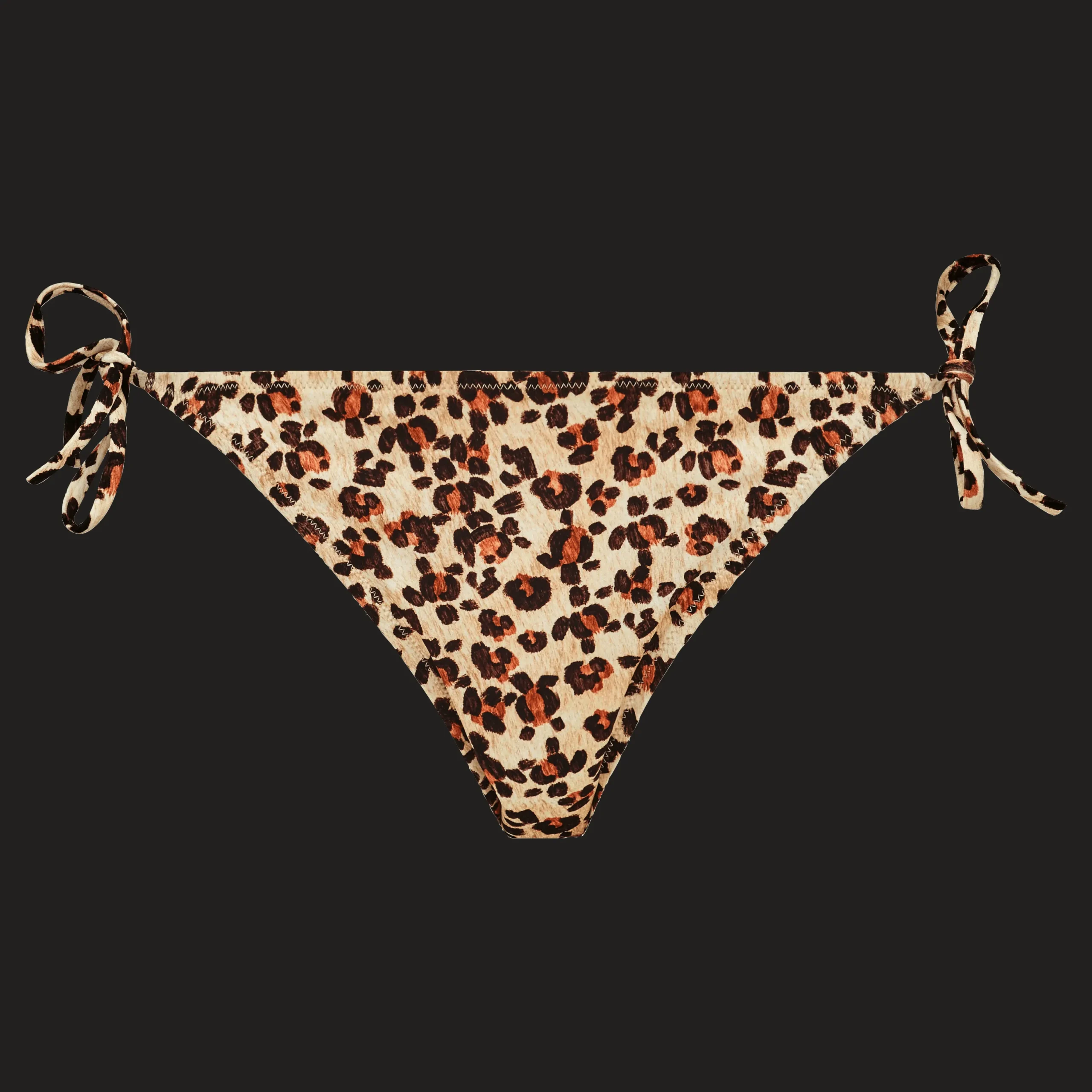 Outlet Vilebrequin Women Bikini Bottom Mini Brief To Be Tied Turtles Leopard Straw/Yellow