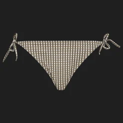 Best Sale Vilebrequin Women Bikini Bottom Mini Brief To Be Tied Pocket Checks Bronze/Green