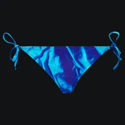 Shop Vilebrequin Women Bikini Bottom Mini Brief To Be Tied Les Draps Froisses Neptune Blue/Blue