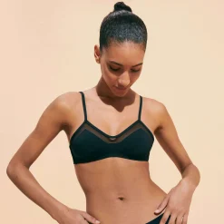 Outlet Vilebrequin Women Bikini Top Transparency Effect Black/Black