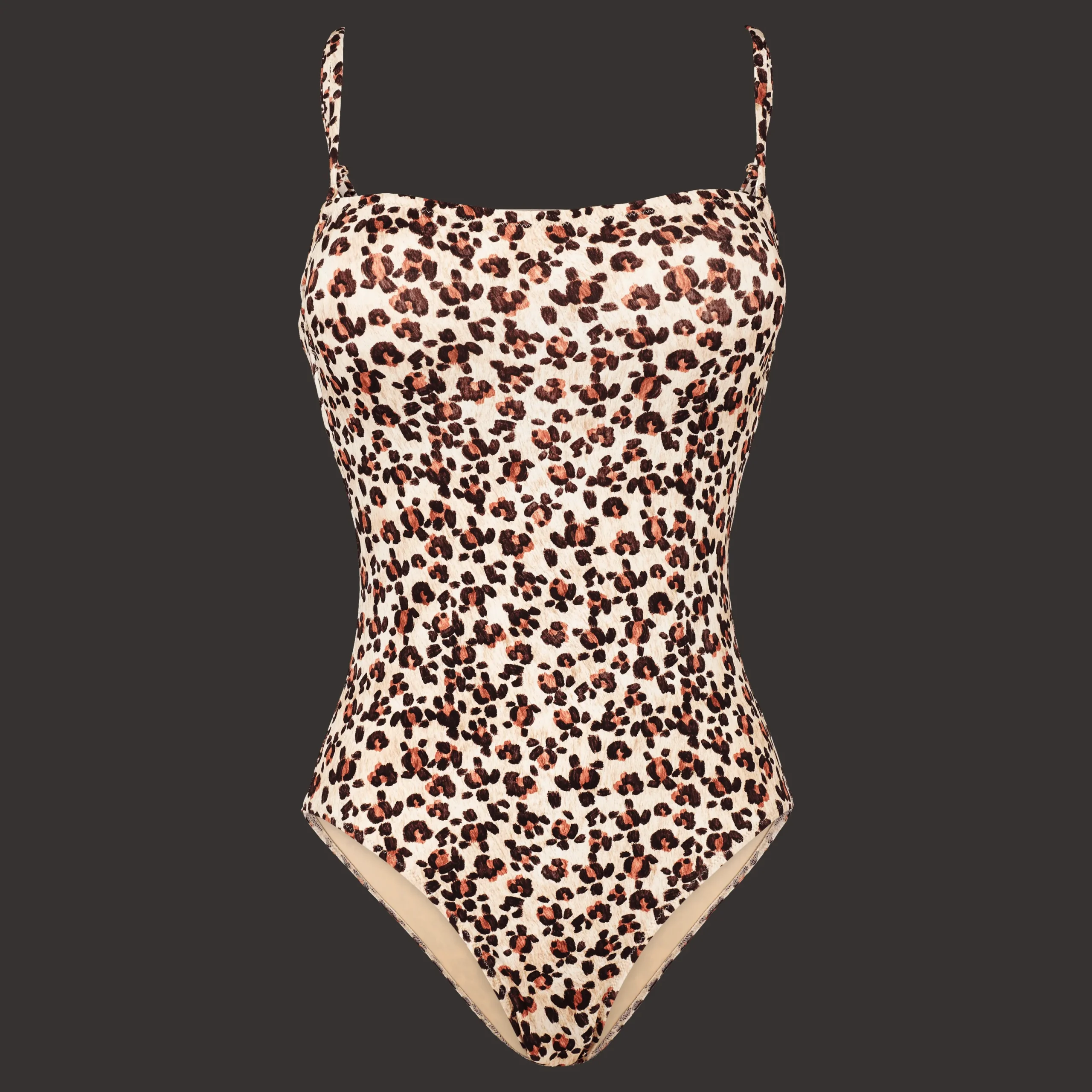 New Vilebrequin Women Bustier One-Piece Swimsuit Turtles Leopard Straw/Yellow