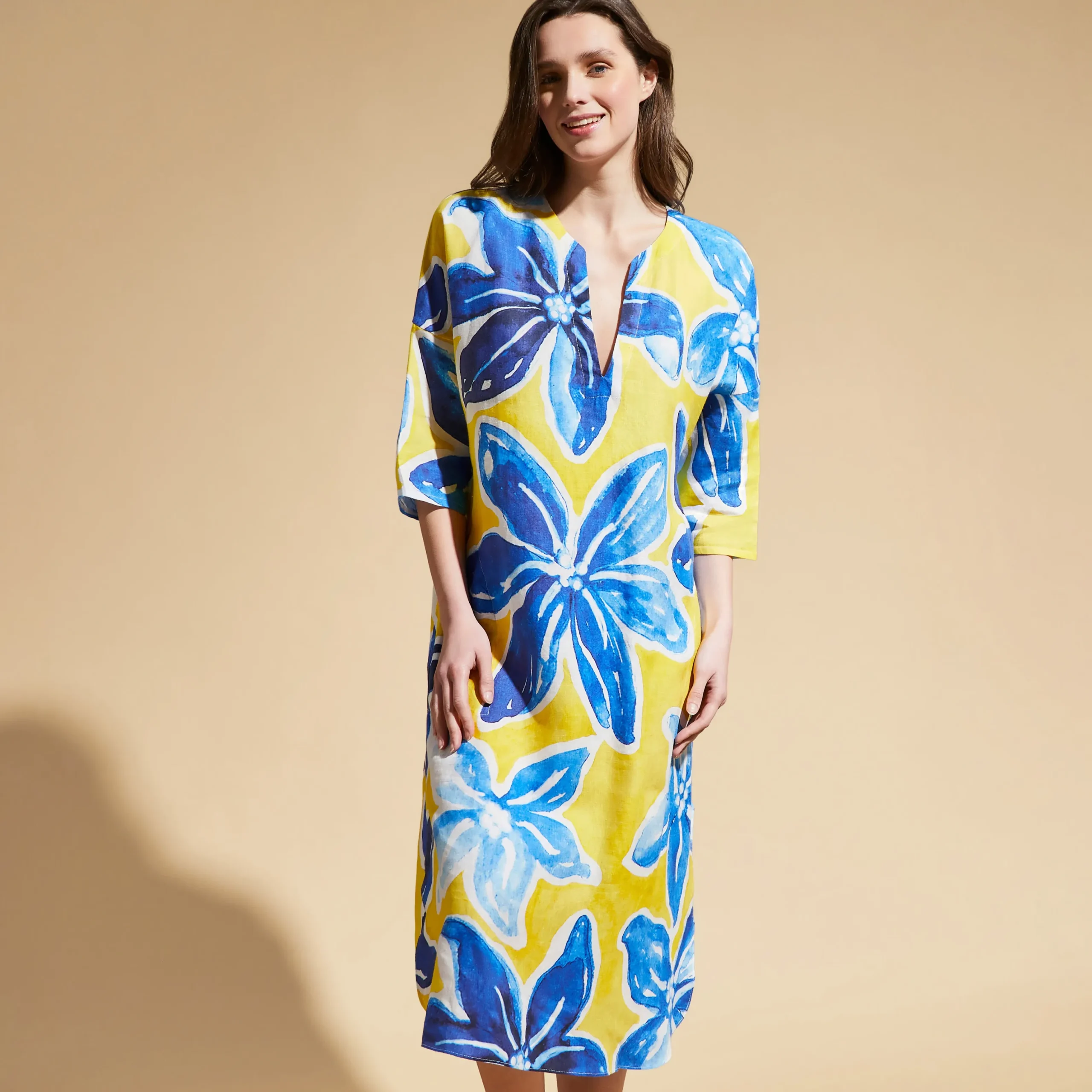 Fashion Vilebrequin Women Cotton Cover-Up Raiatea Sun/Yellow