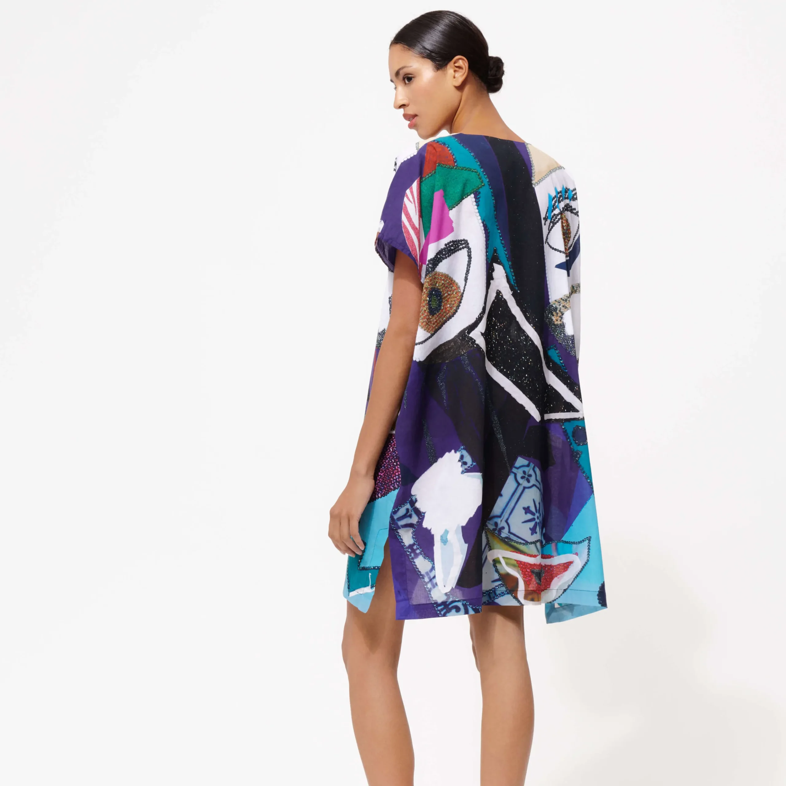 Shop Vilebrequin Women Cotton Voile Maxi Dress Envoutement - X Deux Femmes Noires Purple Blue/Blue