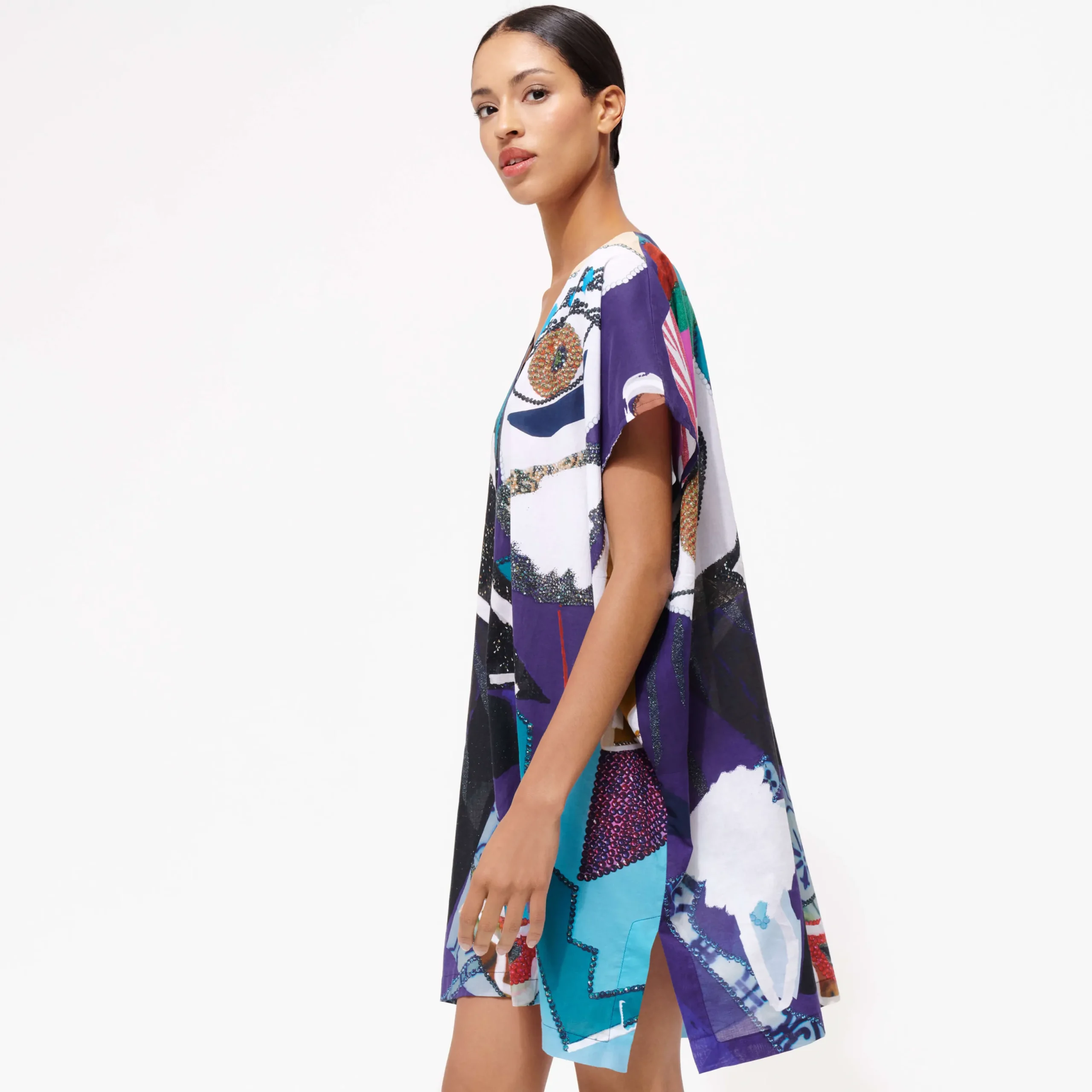 Shop Vilebrequin Women Cotton Voile Maxi Dress Envoutement - X Deux Femmes Noires Purple Blue/Blue