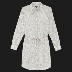 Best Vilebrequin Women Cotton Voile Shirt Dress Dentelles White/White
