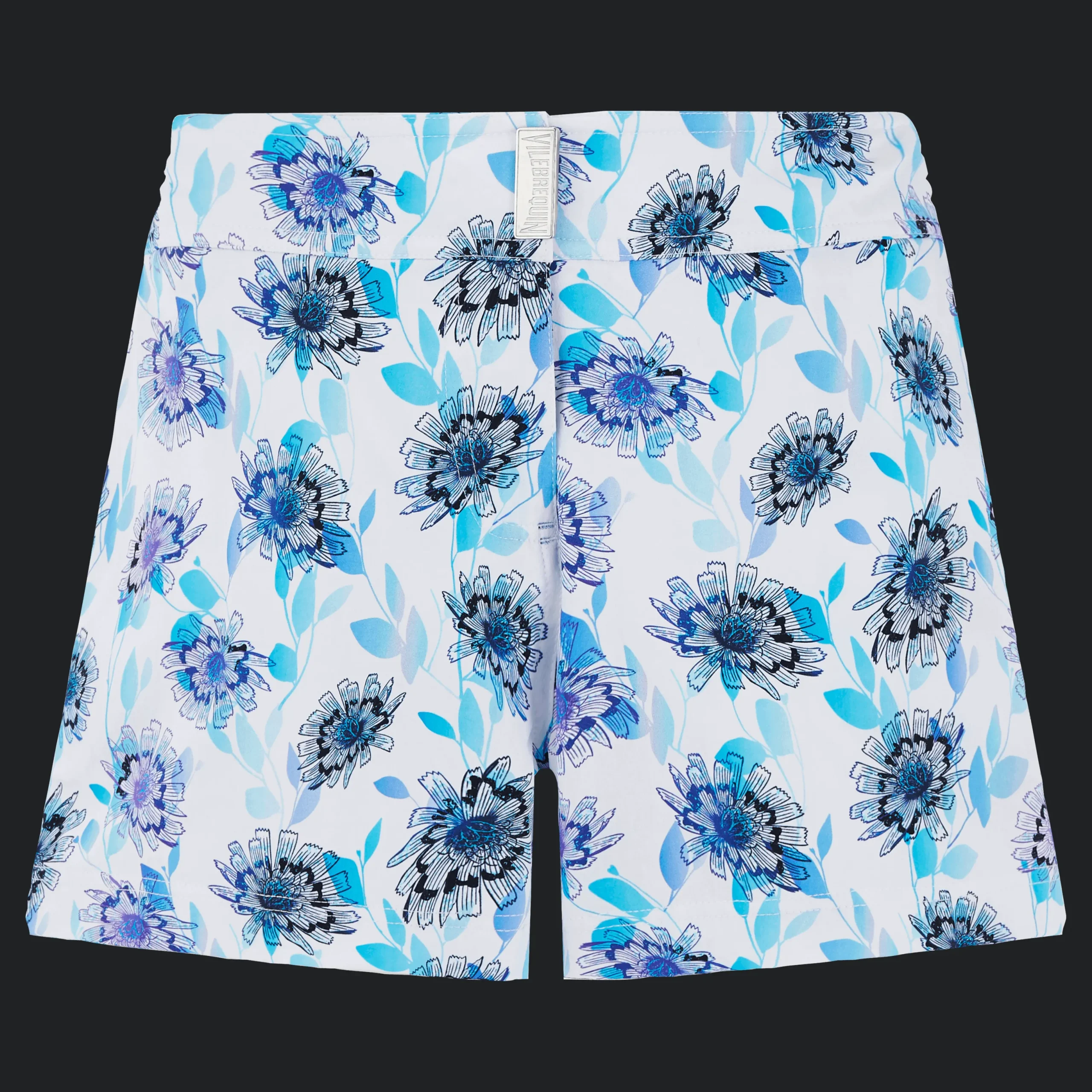 Online Vilebrequin Women Flatbelt Swim Short Flash Flowers Purple Blue/Blue