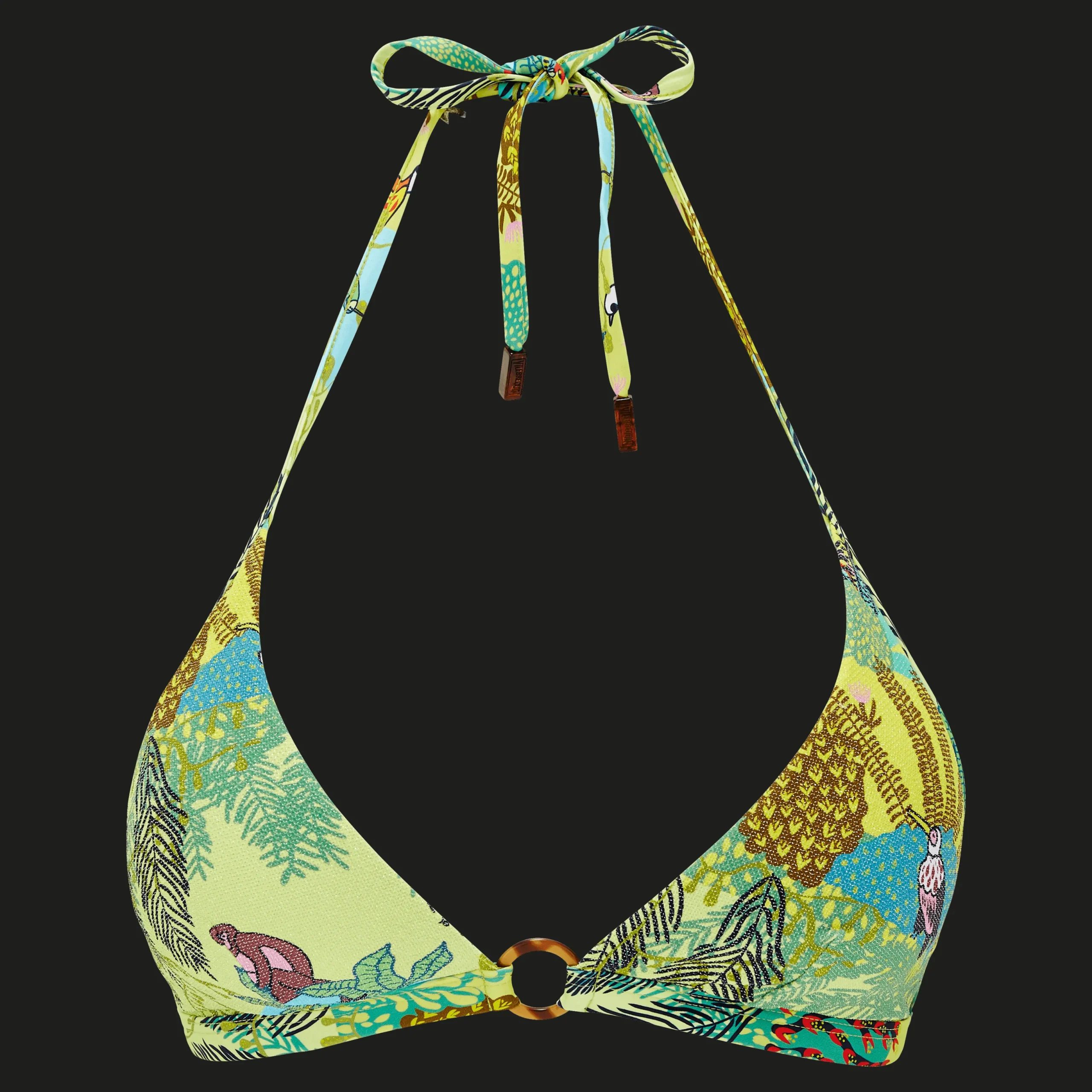 Shop Vilebrequin Women Halter Bikini Top Jungle Rousseau Ginger/Green