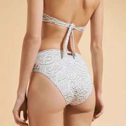 Online Vilebrequin Women High-Waisted Bikini Bottom Dentelles White/White