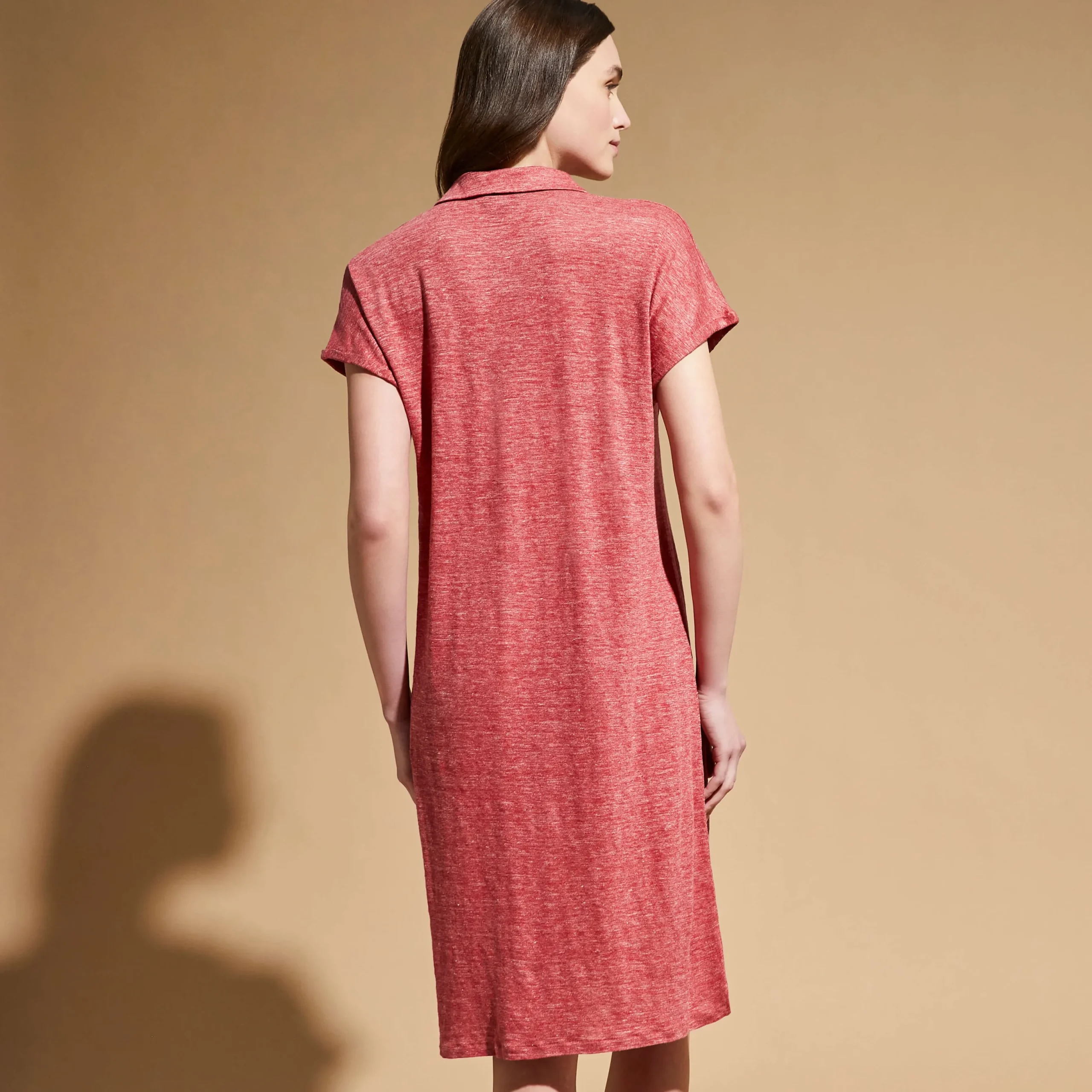 Flash Sale Vilebrequin Women Linen Long Polo Dress Solid China Red/Red