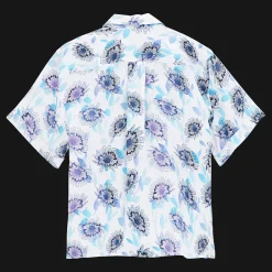 Best Sale Vilebrequin Women Linen Short Sleeves Shirt Flash Flowers Purple Blue/Blue