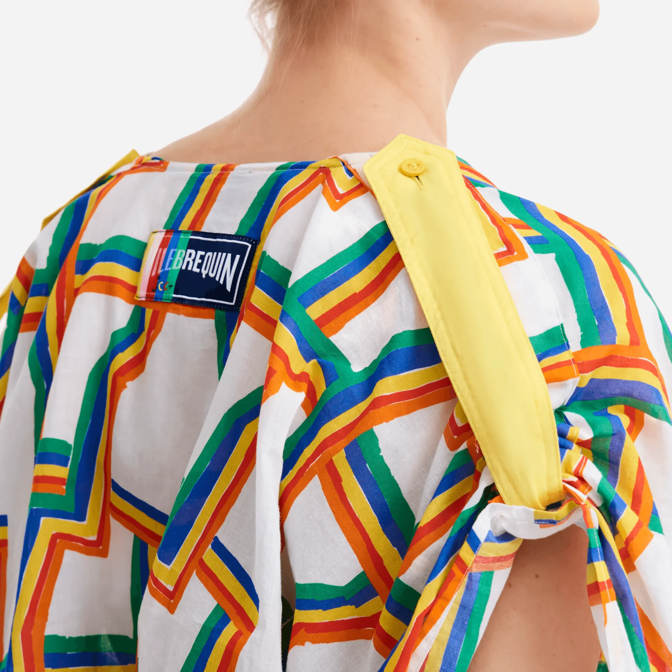 New Vilebrequin Women Long Cover-Up In Cotton Voile Africain - X Jcc+ - Limited Edition White/White