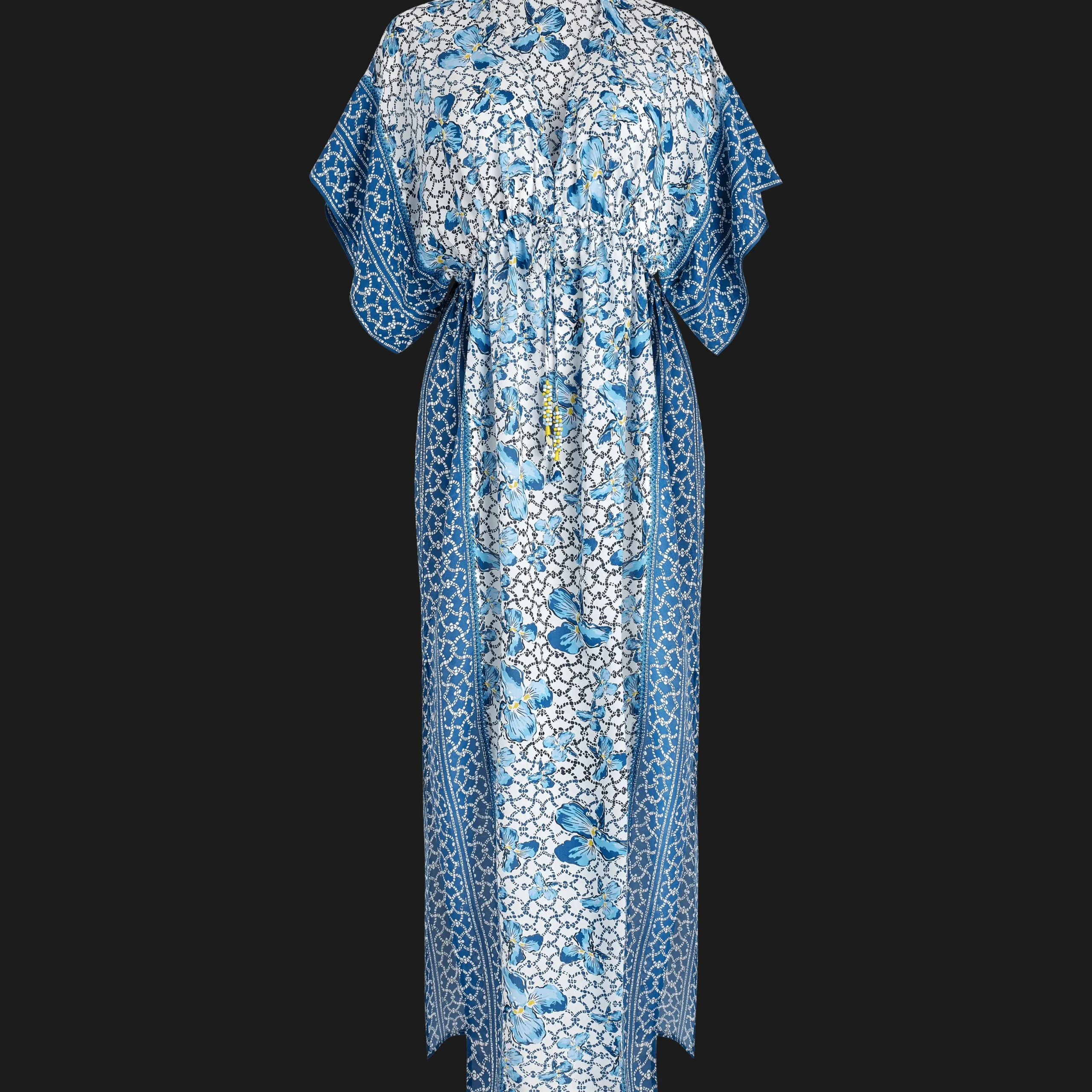 Best Sale Vilebrequin Women Long Kaftan Iris Lace- X Poupette St Barth Azure/Blue
