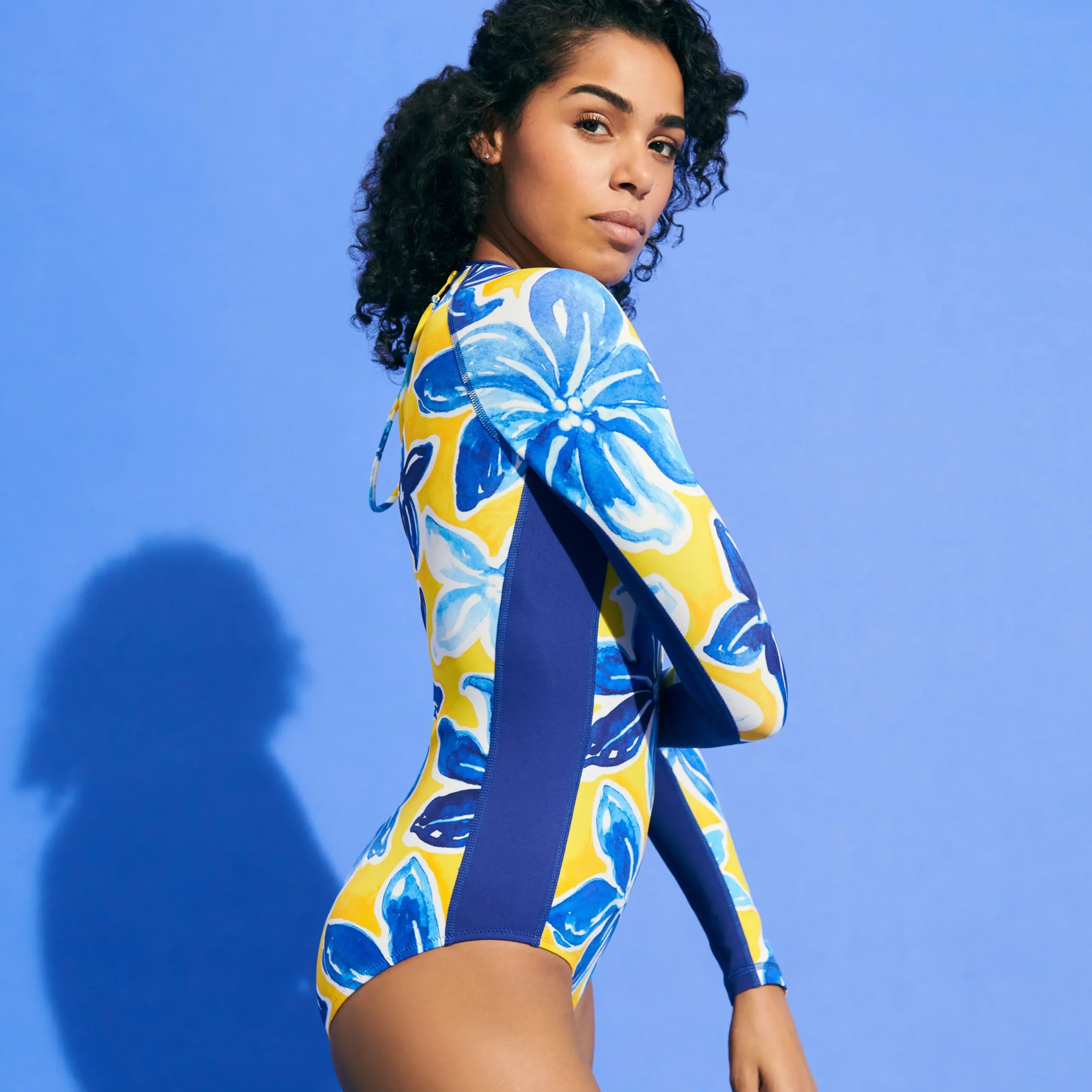 Online Vilebrequin Women Long Sleeves One-Piece Rashguard Raiatea Sun/Yellow