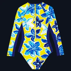 Online Vilebrequin Women Long Sleeves One-Piece Rashguard Raiatea Sun/Yellow