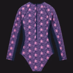 Outlet Vilebrequin Women Long Sleeves One-Piece Rashguard Hypno Shell Navy/Blue