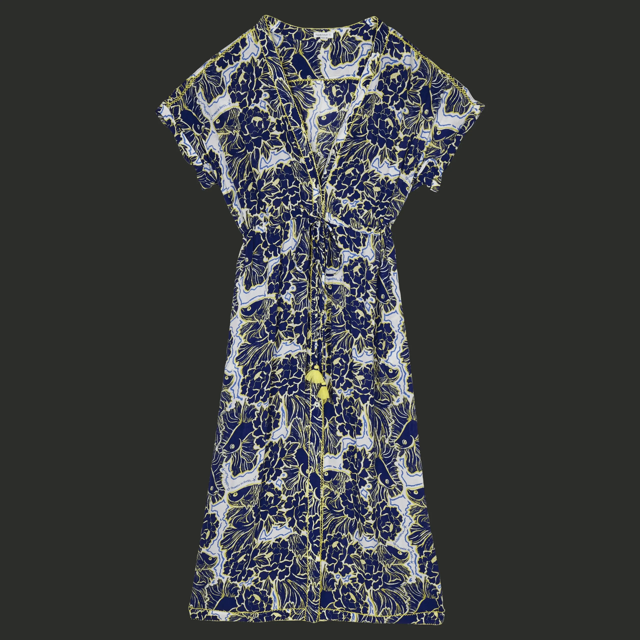 Sale Vilebrequin Women Maxi Dress Hidden Fishes - X Poupette St Barth Purple Blue/Blue