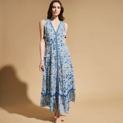 Best Vilebrequin Women Maxi Dress Iris Lace- X Poupette St Barth Azure/Blue