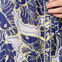 Shop Vilebrequin Women Mini Dress Hidden Fishes - X Poupette St Barth Purple Blue/Blue